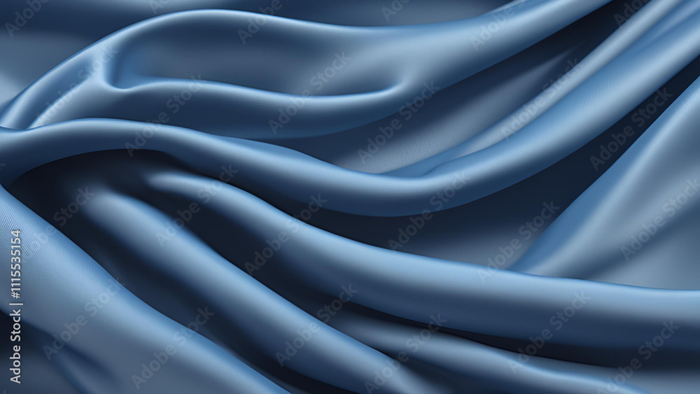 Fototapeta premium Blue Flag Textile in 4K quality. A true-to-life looping animation that emphasizes the detailed texture of the waving fabric