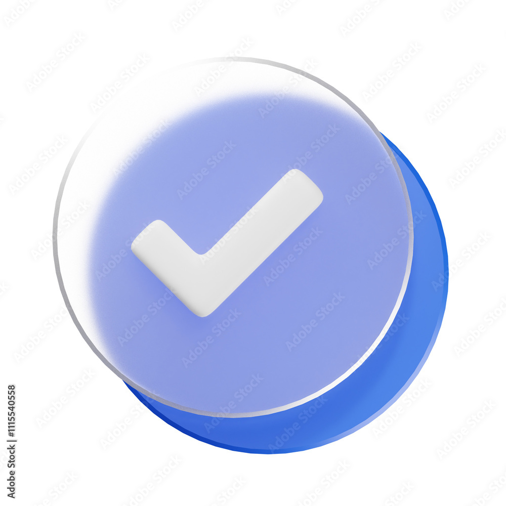 Glassmorphism complete check icon Glassmorphism complete check icon