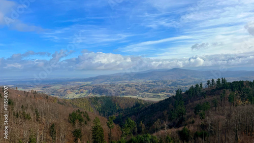 Photos Autumn in the mountains, autumn mountains from above. Drone view.