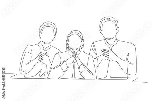 Family gatherings concept one-line drawing