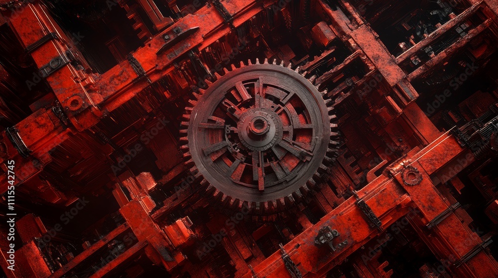 Fototapeta premium Steampunk Clockwork Factory: Tradition Meets Efficiency