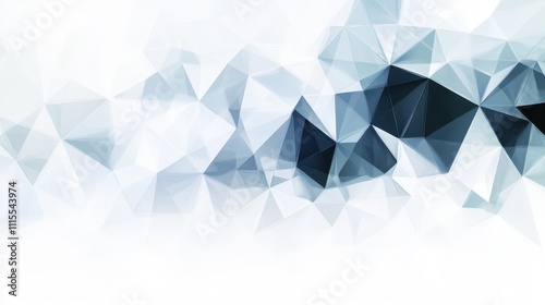 Abstract geometric background with low-poly design in shades of white and blue.