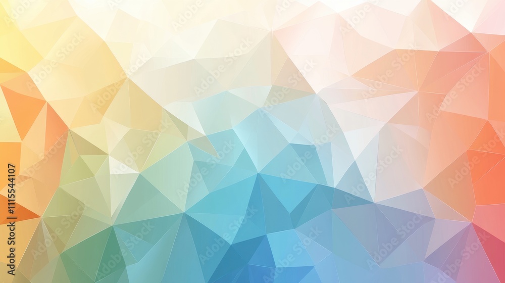 Fototapeta premium Abstract geometric background with pastel color triangles.