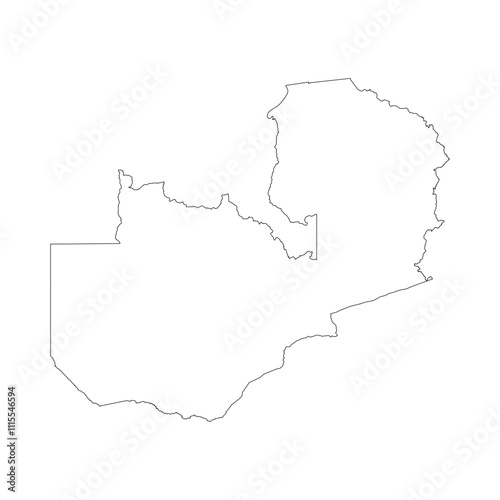 Zambia blank outline map