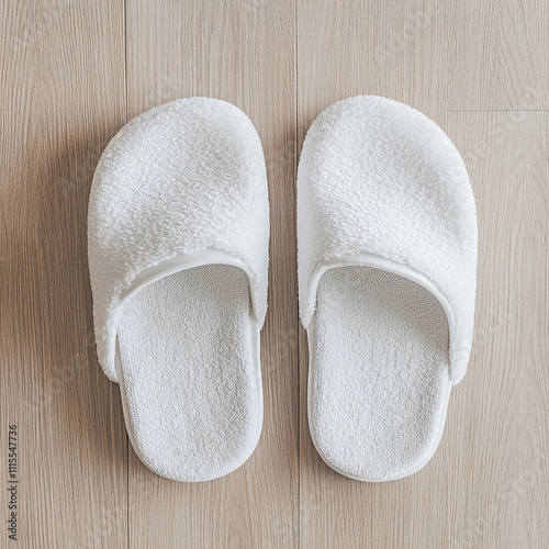 pair of slippers isolated on white photo