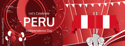 Happy independence day Peru in national day spirit concept. Creative abstract background concept to celebrate independence day Peru.