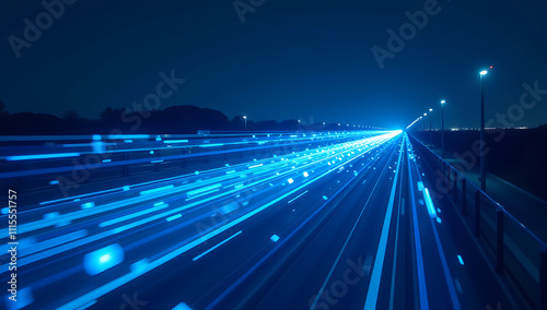 digital network, glowing nodes, data transmission, futuristic background, neon lights, tech highway, high-speed internet, connectivity, blue glow, luminous lines, technology, data flow, abstract tech,