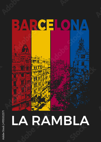 The Vibrant La Rambla in Barcelona, Spain