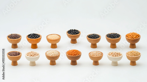 kinds of spices on wooden background