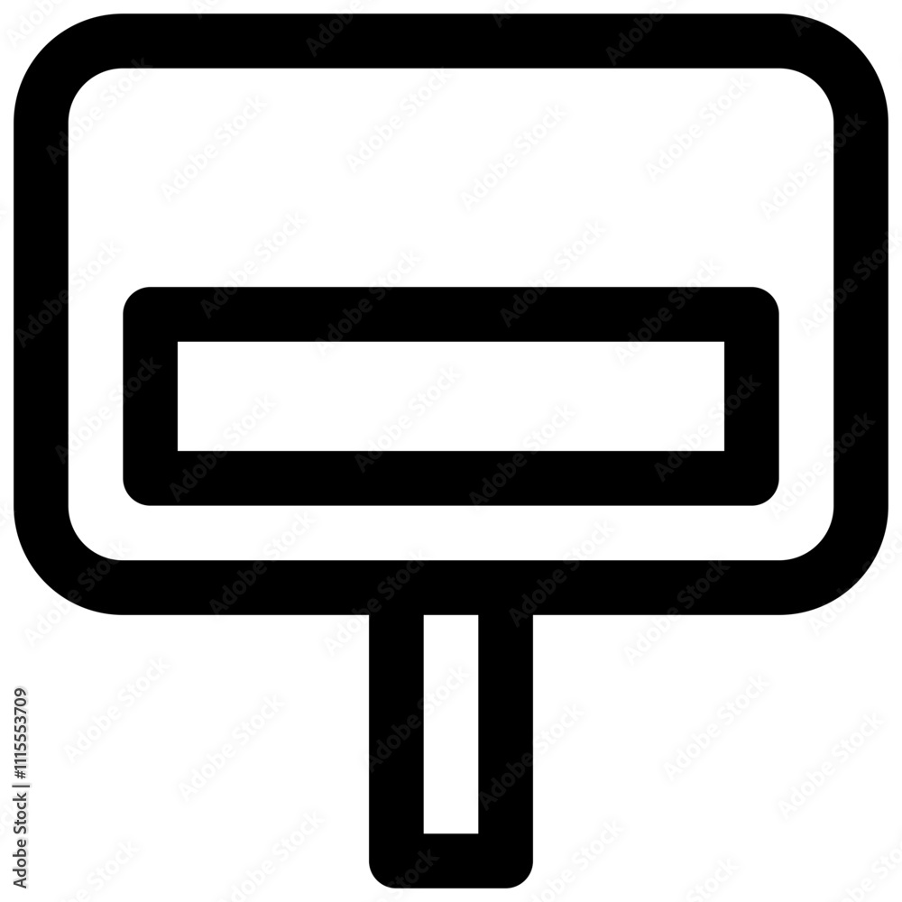 Fototapeta premium For rent sign. Editable stroke vector icon.