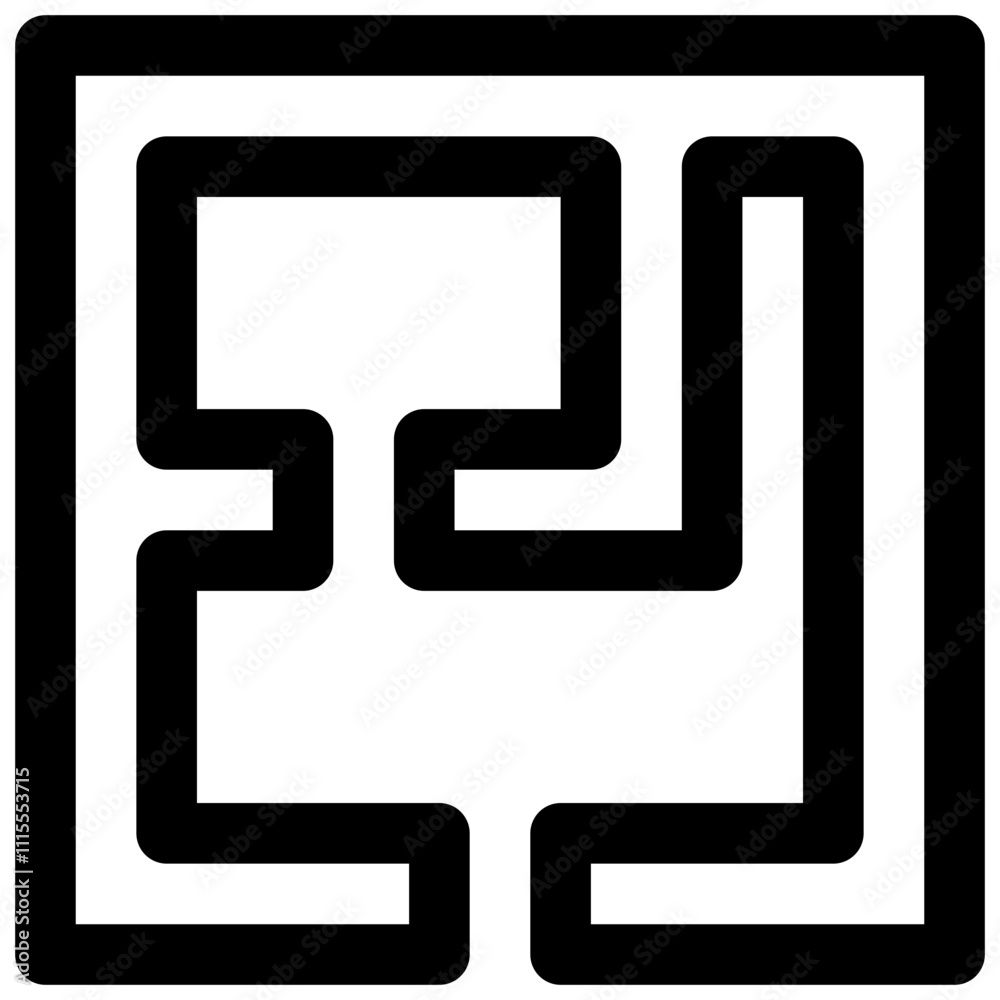 Floor plan. Editable stroke vector icon.