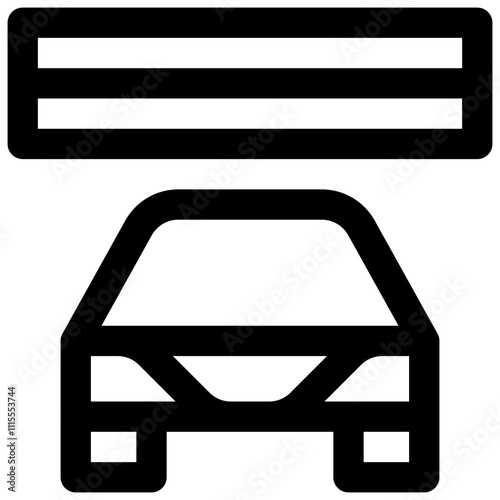 Garage. Editable stroke vector icon.