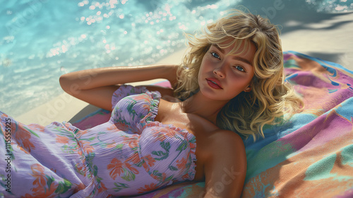 Smiling Blonde Woman at the Beach – Vibrant and Natural Summer Portrait
