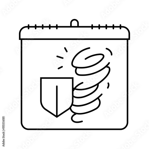 disaster reduction international day line icon vector. disaster reduction international day sign. isolated contour symbol black illustration