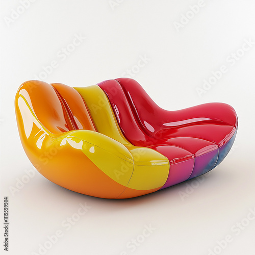 yellow and red sofa isolated