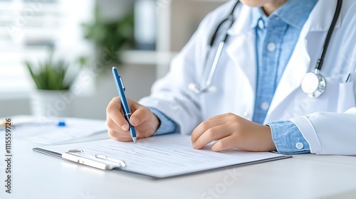 Doctor's office consultation close-up on patient care in a professional healthcare setting
