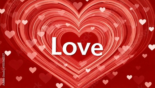 Love background; red heart on red background