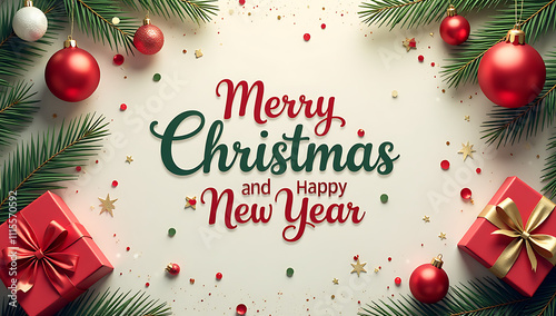 Merry Christmas And New Year Card