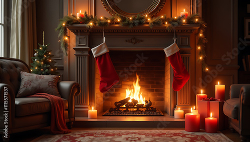 Cozy Christmas Fireplace Decor