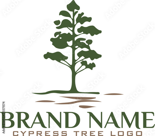 Cypress tree Timber logo Design for download your company