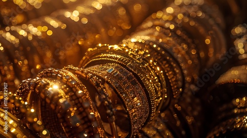 Atique golden bracelets for close up photo