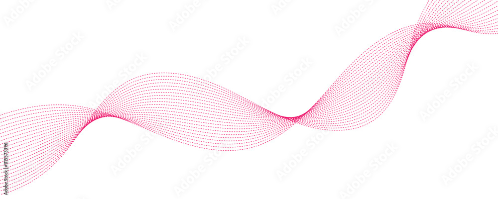 Fototapeta premium abstract vector pink wave lines on white background 