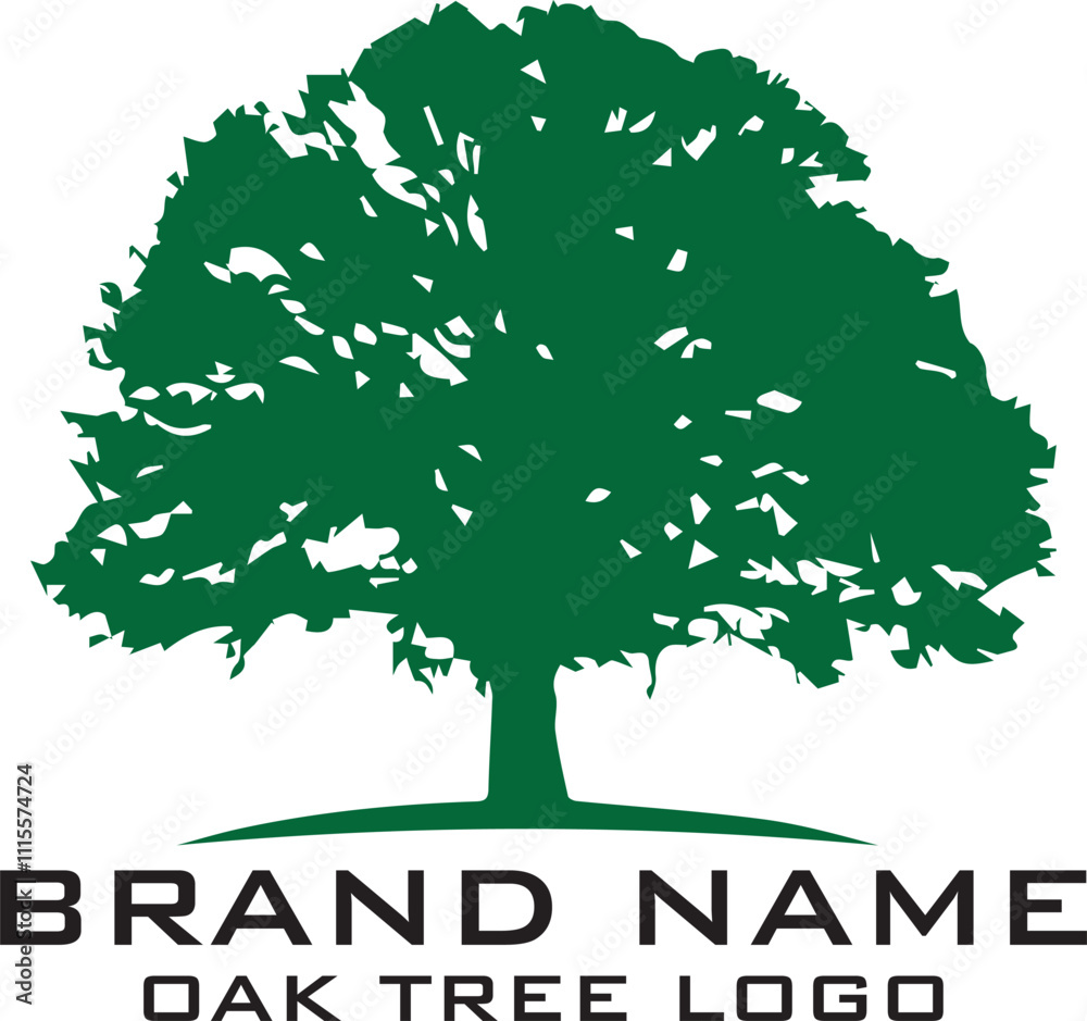 Fototapeta premium Oak Tree Vector Logo Template. Vector silhouette of a tree.