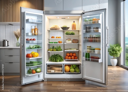 fridge with vegetables