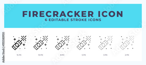 Firecracker vector icon. With different stroke vector illustration.