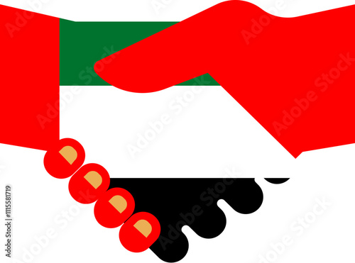 United Arab Emirates flag on Shake Hand icon photo