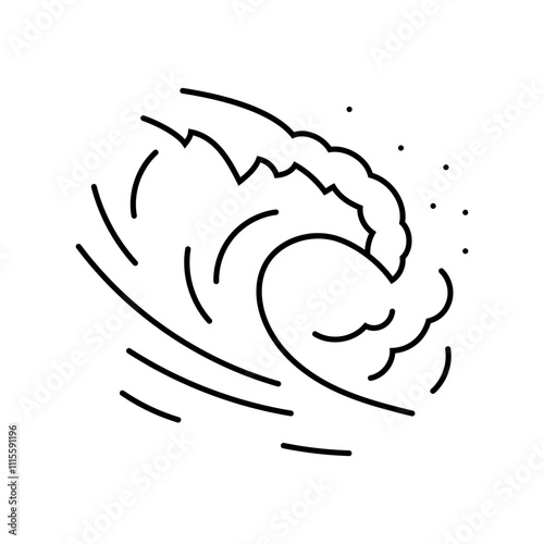 rising tide progress line icon vector. rising tide progress sign. isolated contour symbol black illustration