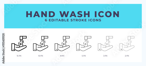 Handwash line icon. Thin line. Bold line. Vector illustration.