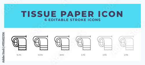 Tissue paper icon set with different stroke. Design elements for logo. Vector illustration.