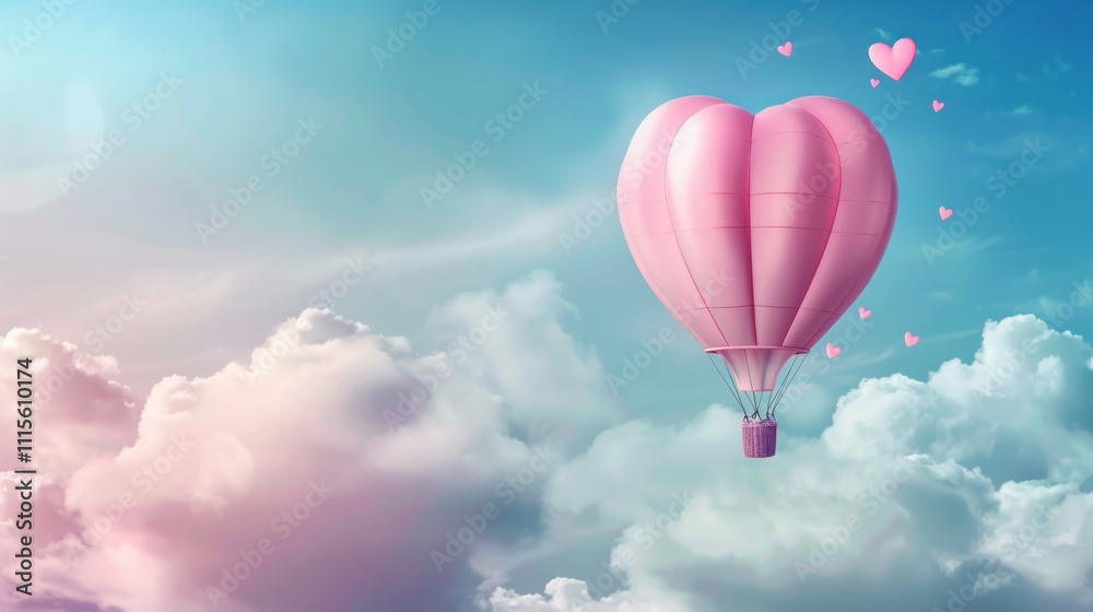 Fototapeta premium Love Balloon in the Sky