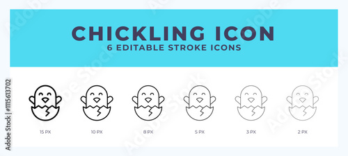 Chickling lineal icon symbol vector. Black outline for web. App. Presentation and more.