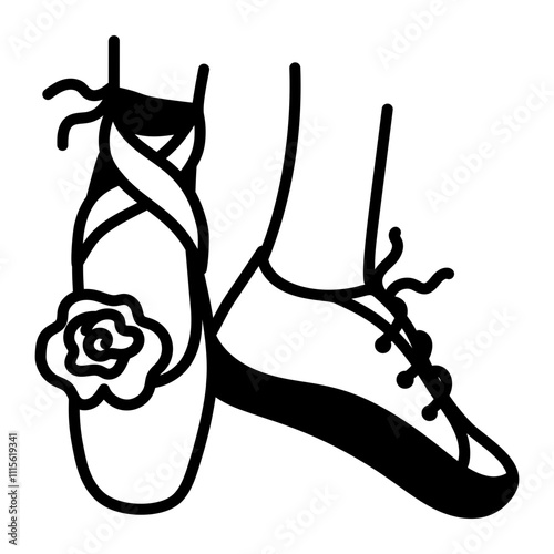 Dancing shoe icon in hand drawn style 

