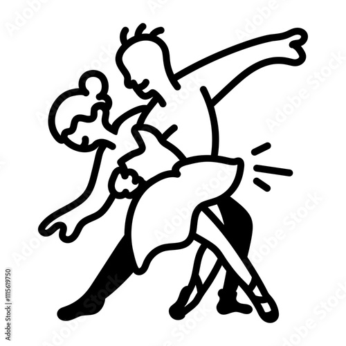 Dance partner icon in hand drawn style 

