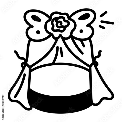 A decorated dancing stage icon in hand drawn style


