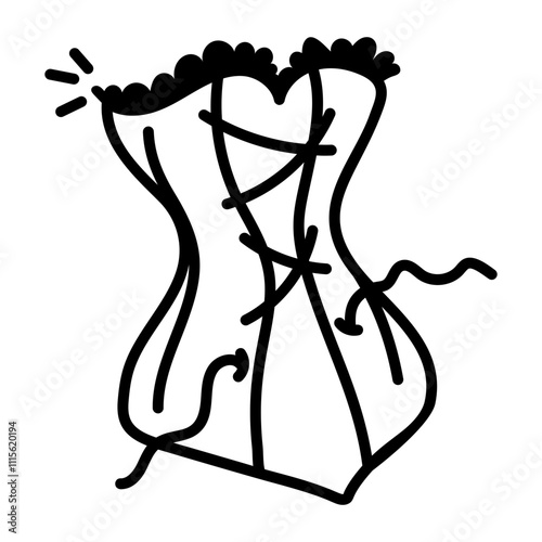 Corset icon in hand drawn style 

