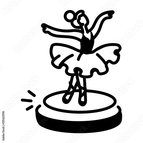 Ballet trophy icon in hand drawn style 

