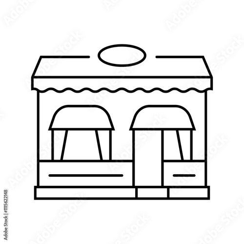 patisserie street food cafe line icon vector. patisserie street food cafe sign. isolated contour symbol black illustration