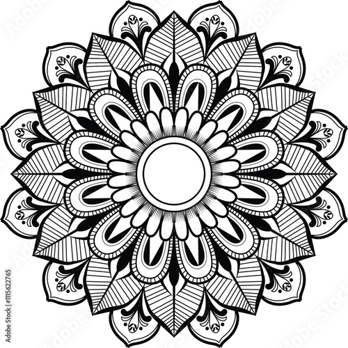 Vector mandala design with floral ornaments, flower shape , circle, luxury and attractive mandala design for coloring book, art wallpaper designs, tile pattern, greeting card, tattoos, mehndi .