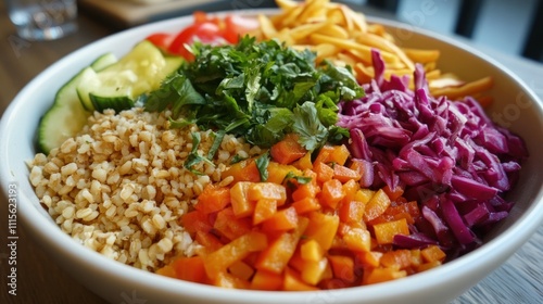 Vibrant Veggie Bowl: A Rainbow of Freshness photo