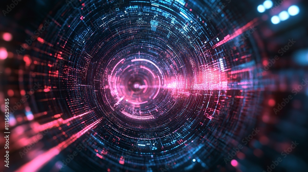 Obraz premium 2d illustration Abstract futuristic electronic circuit technology background.