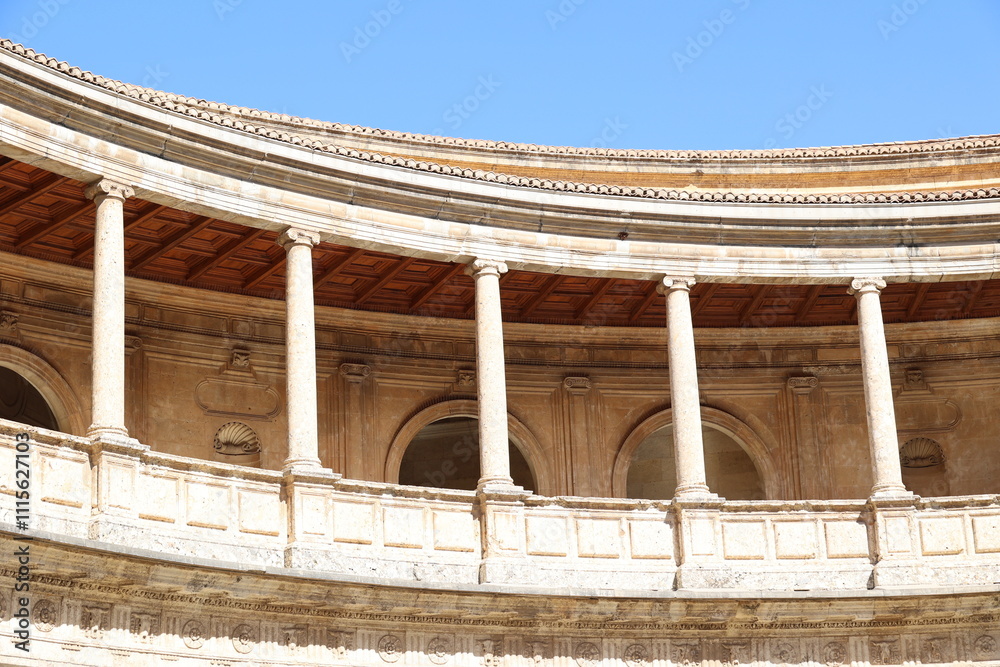 Fototapeta premium Courtyard of the Palacio de Carlos V in the Spanish city of Granada, Andalusia, Spain