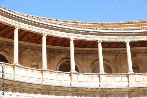 Courtyard of the Palacio de Carlos V in the Spanish city of Granada, Andalusia, Spain