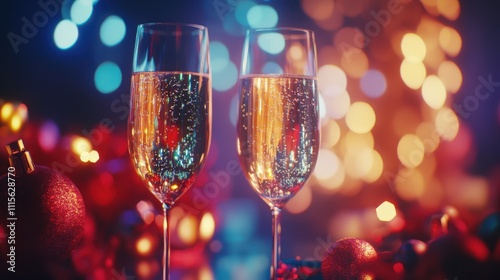 The Celebration with Champagne Glasses