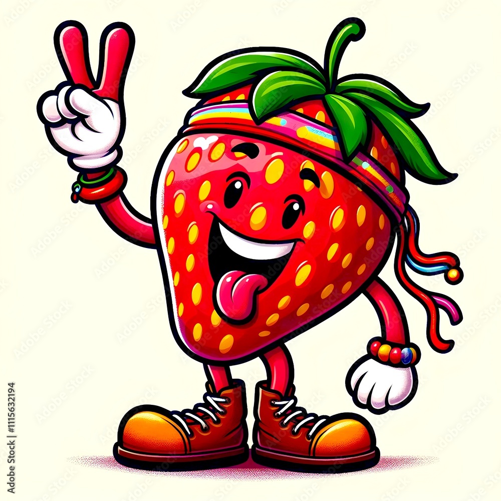 Fototapeta premium strawberry character comic