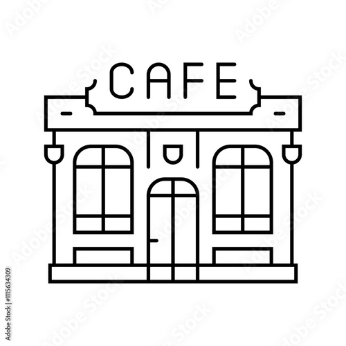 gluten free street food cafe line icon vector. gluten free street food cafe sign. isolated contour symbol black illustration