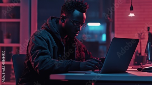 The Young Man with Laptop